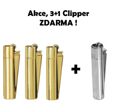 Zapalovač Clipper Classic CMP11R Silver+Gold+Giftbox 3+1 ZDARMA