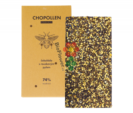 Chopollen - BIO hořká čokoláda s rouskovým pylem Chopollen - BIO hořká čokoláda s rouskovým pylem